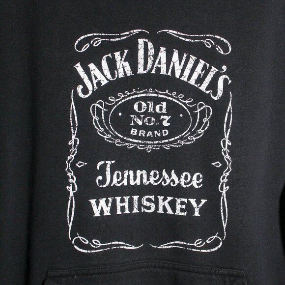 Jack Daniels Hoodie Mens Medium Black Tennessee Whiskey Pullover - Picture 5 of 5